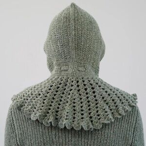 Beklina Lace Collared Hood Marl Green